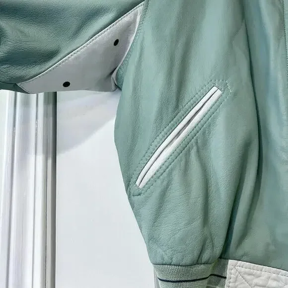 Vintage Buxton Men’s Leather Bomber Jacket Designer- Size 50 IT -Medium 38-40 - Picture 9 of 9